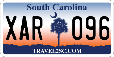 SC license plate XAR096