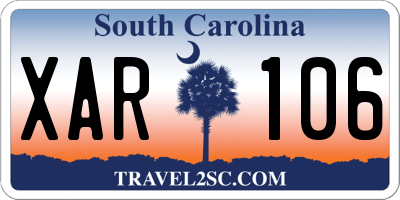 SC license plate XAR106