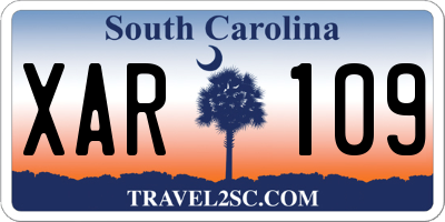 SC license plate XAR109