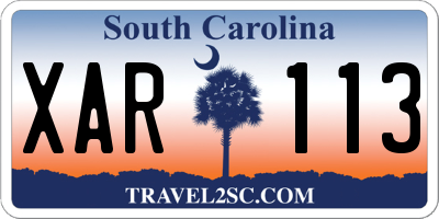 SC license plate XAR113