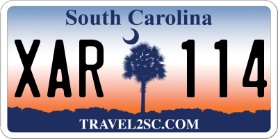 SC license plate XAR114
