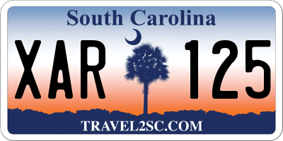SC license plate XAR125