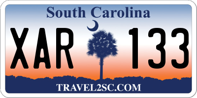 SC license plate XAR133