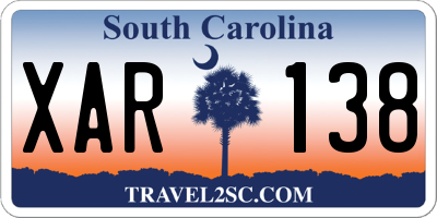 SC license plate XAR138