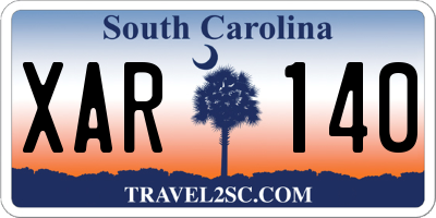 SC license plate XAR140