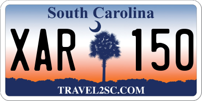 SC license plate XAR150