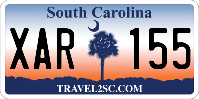 SC license plate XAR155