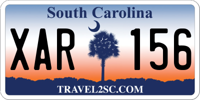 SC license plate XAR156