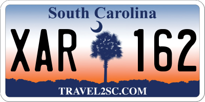 SC license plate XAR162