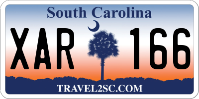 SC license plate XAR166