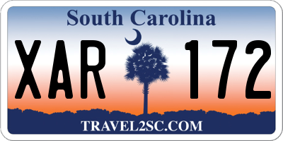 SC license plate XAR172