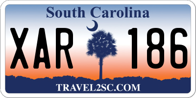 SC license plate XAR186