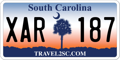 SC license plate XAR187