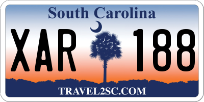 SC license plate XAR188