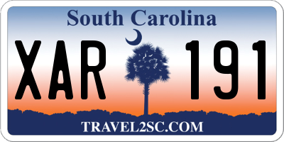 SC license plate XAR191