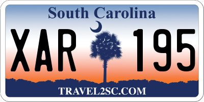 SC license plate XAR195