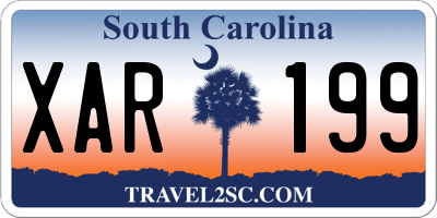 SC license plate XAR199