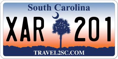 SC license plate XAR201