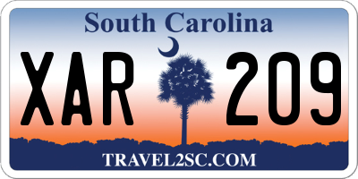 SC license plate XAR209