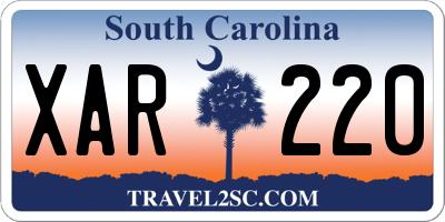 SC license plate XAR220