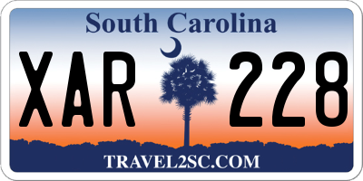 SC license plate XAR228