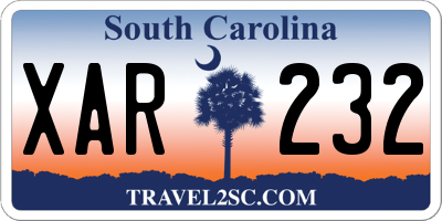 SC license plate XAR232