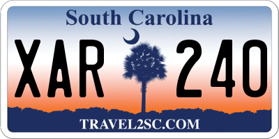 SC license plate XAR240