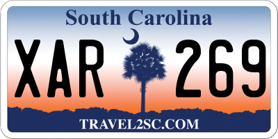 SC license plate XAR269