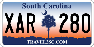 SC license plate XAR280