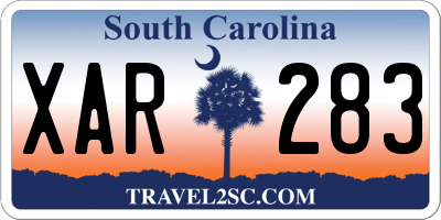 SC license plate XAR283