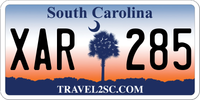 SC license plate XAR285
