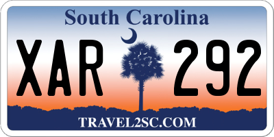 SC license plate XAR292