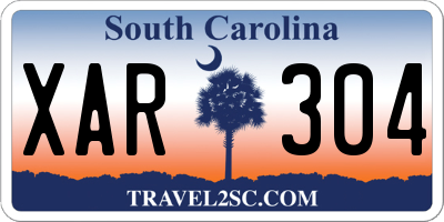 SC license plate XAR304