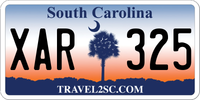 SC license plate XAR325