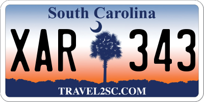 SC license plate XAR343
