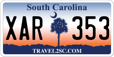 SC license plate XAR353