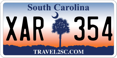 SC license plate XAR354