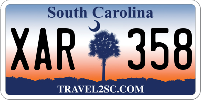 SC license plate XAR358