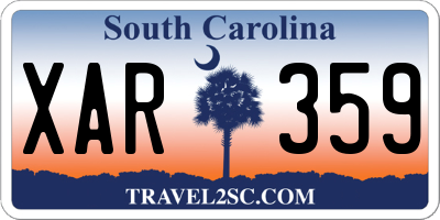 SC license plate XAR359