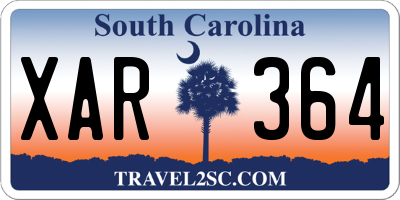 SC license plate XAR364