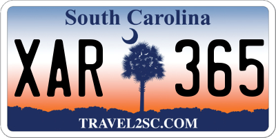 SC license plate XAR365