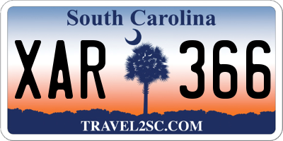 SC license plate XAR366