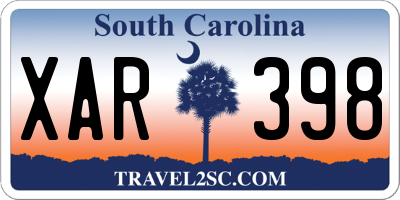 SC license plate XAR398