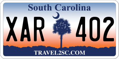 SC license plate XAR402
