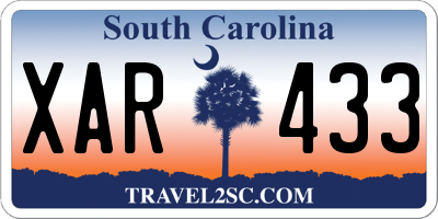 SC license plate XAR433