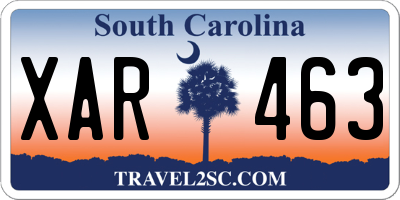 SC license plate XAR463