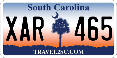 SC license plate XAR465