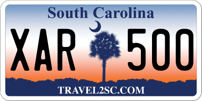 SC license plate XAR500