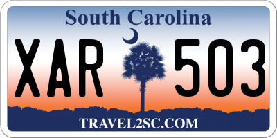 SC license plate XAR503