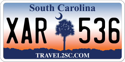 SC license plate XAR536